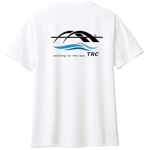 크루링크 TRC 러닝크루 기능성 티셔츠 블랙 블루 웨이브 로고