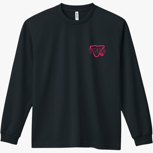 YPRC 러닝크루 드라이 라운드 긴팔 티셔츠 핑크 로고